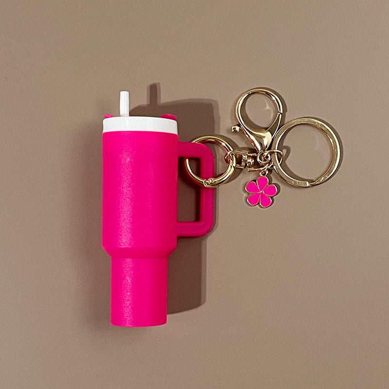 Mini Tumbler Bag Charm Keychain – Colorful Plastic Cup Charm Accessory