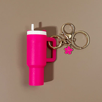 Mini Tumbler Bag Charm Keychain – Colorful Plastic Cup Charm Accessory