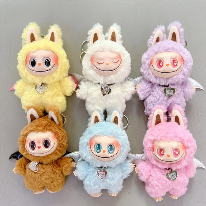 Labubu Soft Vinyl Plush Doll Keychain with Wings – Cute Mini Pendant Toy Necklace Charm