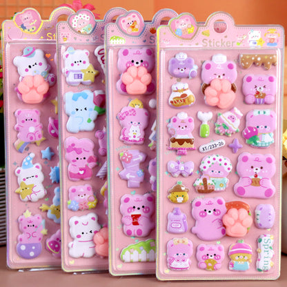 3D Puffy Kids Cartoon Layered DIY Anime Movie Merchandise Stickers