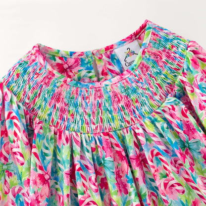 Girls Smocked Dress | Long Sleeve Floral Boutique Dress | Fall Holiday Collection | Boutique Toddler Dress