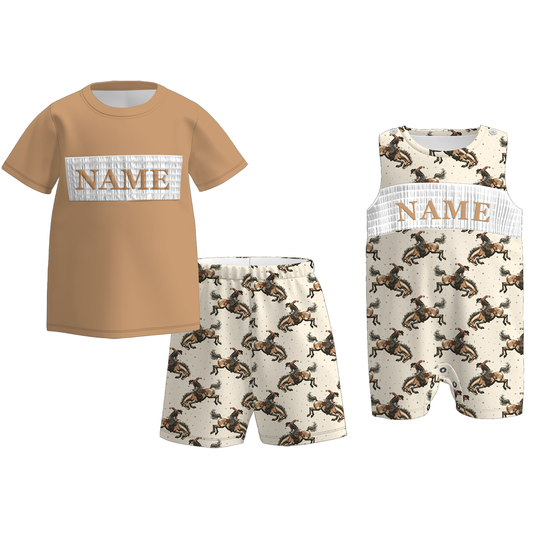 Boys Spring Summer Farm Custom Name Smock Embroidery Collection
