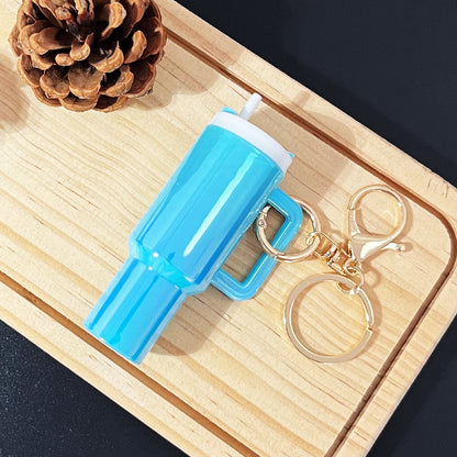 Mini Tumbler Bag Charm Keychain Holographic Rainbow Plastic Cup Charm Accessory