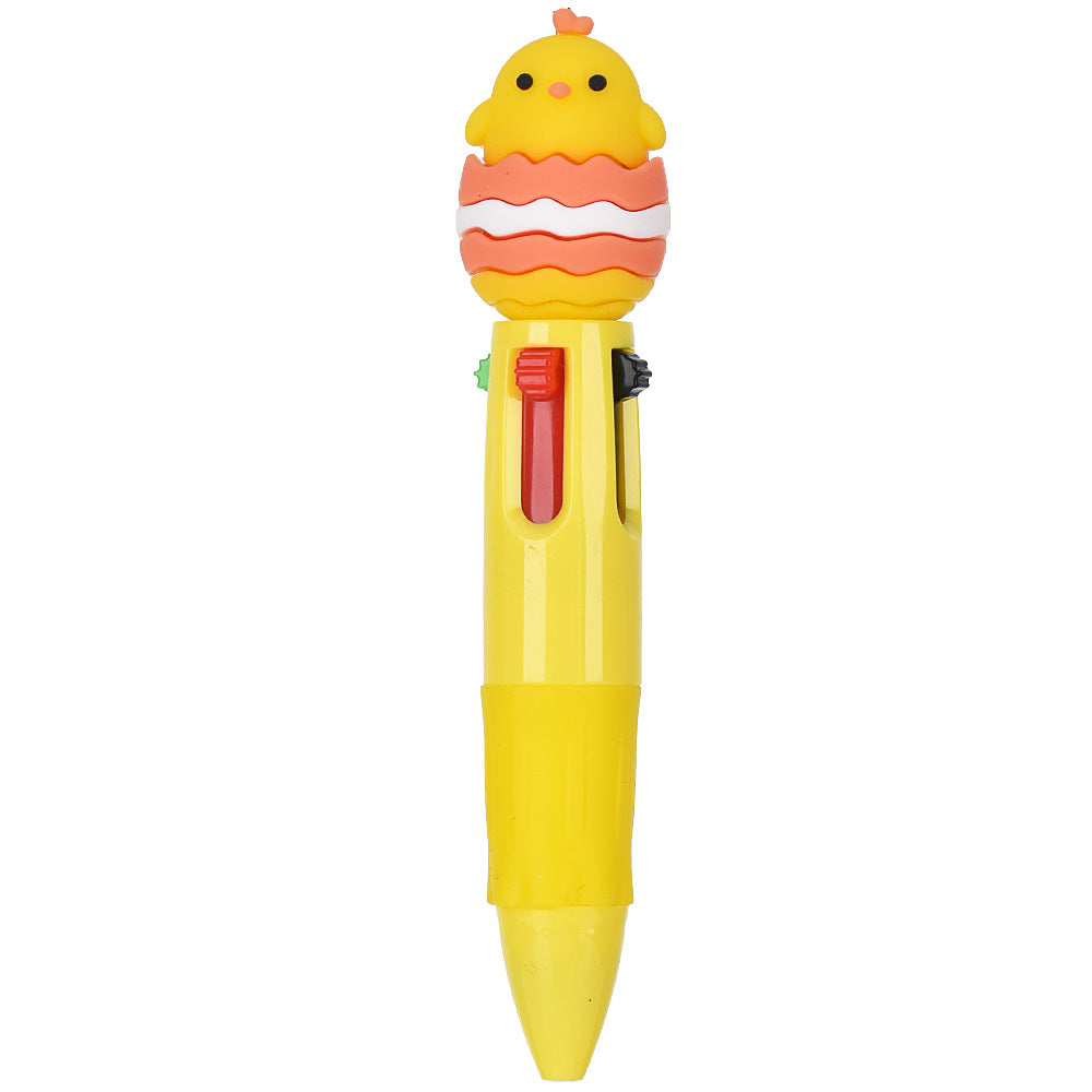 Mini 4-Color Click Pen – Creative Easter Bunny, Egg & Chick Design Journal Pen