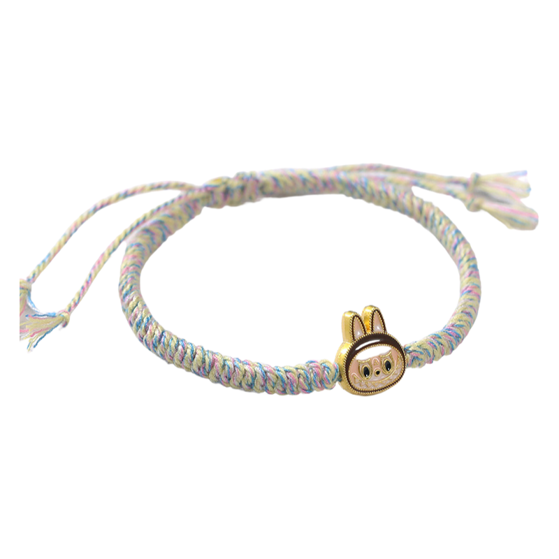 Labubu Cartoon Braided Rope Bracelet – Handmade Cute Wristband Jewelry