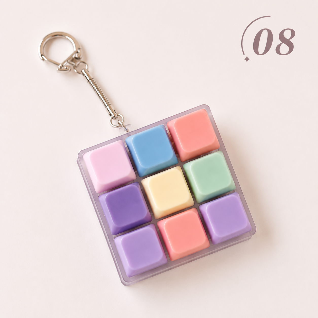 9-Key Mechanical Keyboard Fidget Keychain Clicky Sensory Stress Relief Keychain