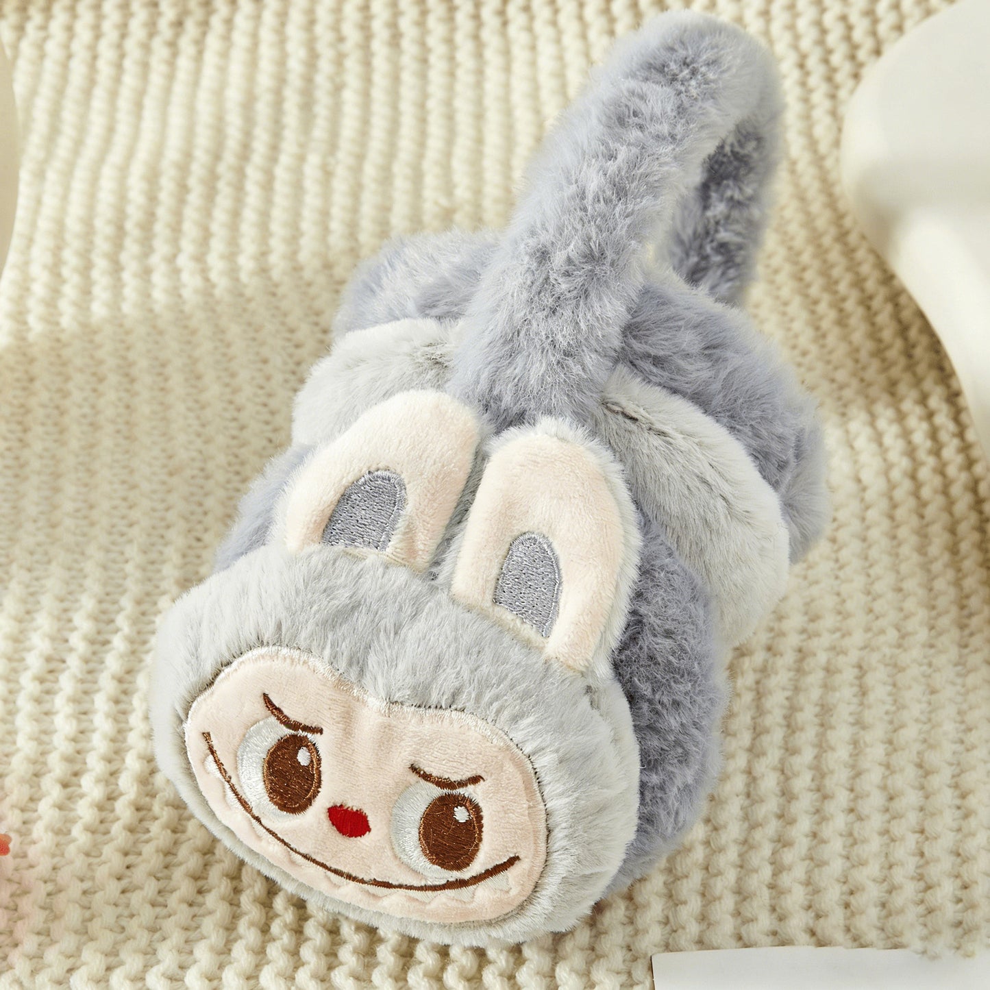 Labubu Solid Color Fuzzy Ear Muffs Warm Plush Earmuffs Cozy Frost-Proof Ear Warmers