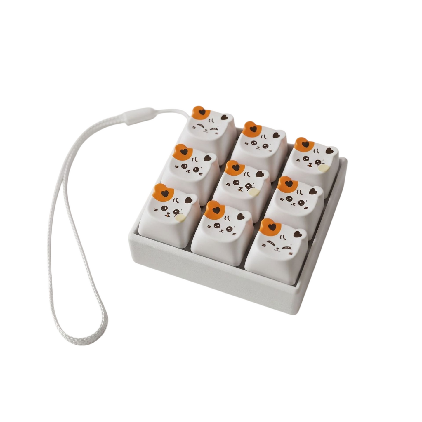 Shiba Inu Finger Press Button Cube Squishy Keyboard Keychain Stress Relief Toy