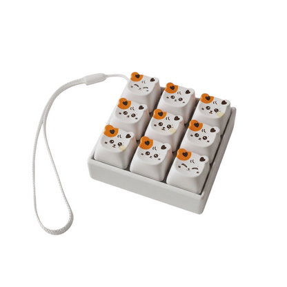 Shiba Inu Finger Press Button Cube Squishy Keyboard Keychain Stress Relief Toy