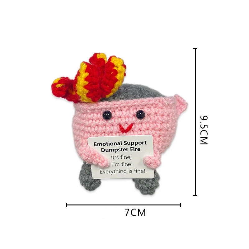 Cute Crochet Figurines with Message Cards – Desk Decor & Gifts