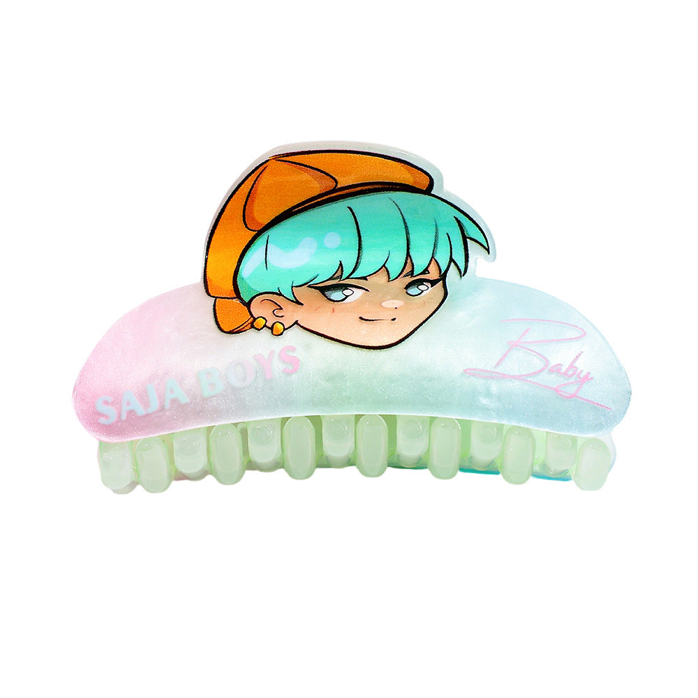 Kpop Demon Hunters Saga Boy Band Mermaid Color Hair Claw Anime Character Hair Accessory