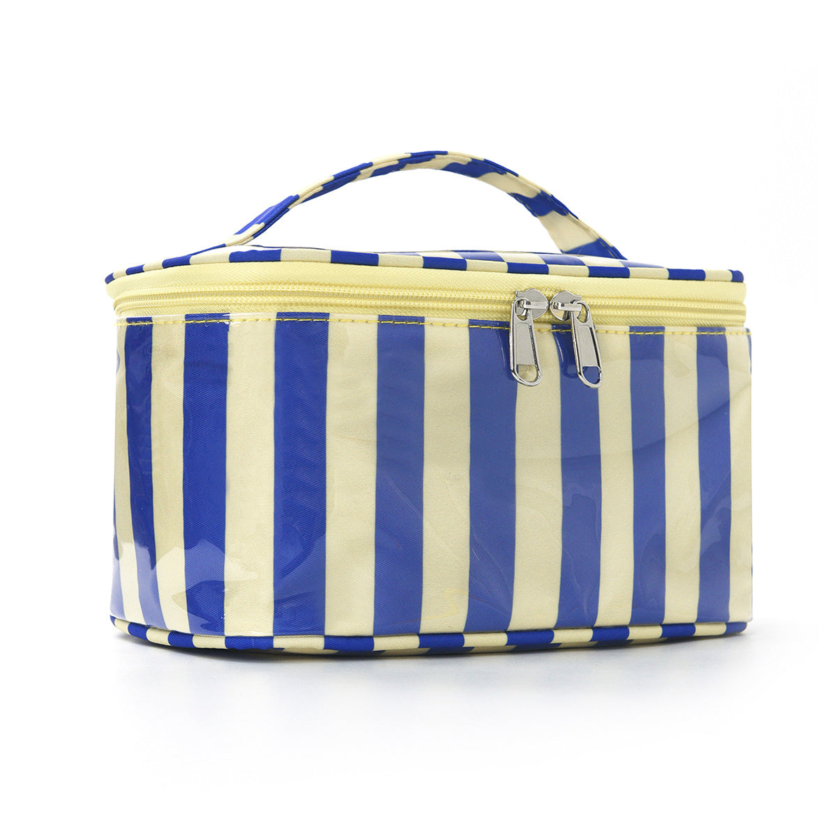 PVC Striped Waterproof Clear Cosmetic Bag Makeup Travel Toiletry Organizer Carry Pouch