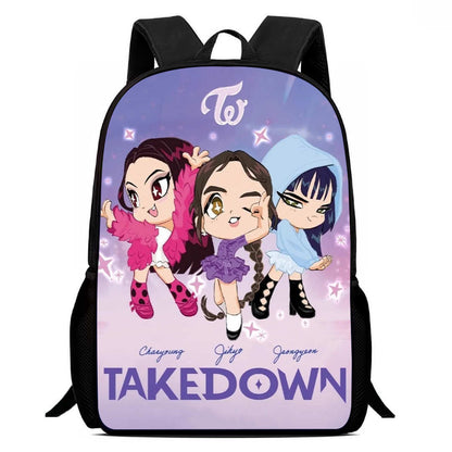 K-pop Demon Hunters Trendy Print Large Backpack Back To School Bag