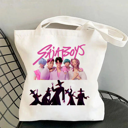 HUNTRIX Demon Hunter Printed Canvas Tote Bag Shoulder Portable