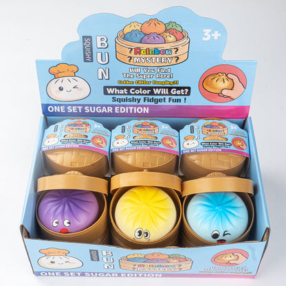 Cartoon Emoji Jumbo Mystery Squishy Dumpling Realistic Steamed Bun Stress Relief Squeeze Toy