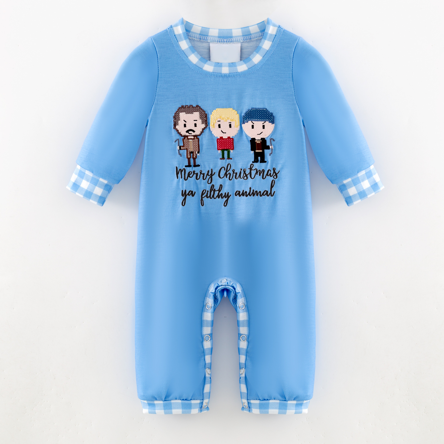 "Merry Christmas Ya Filthy Animal" Kids Christmas Embroidery Clothes