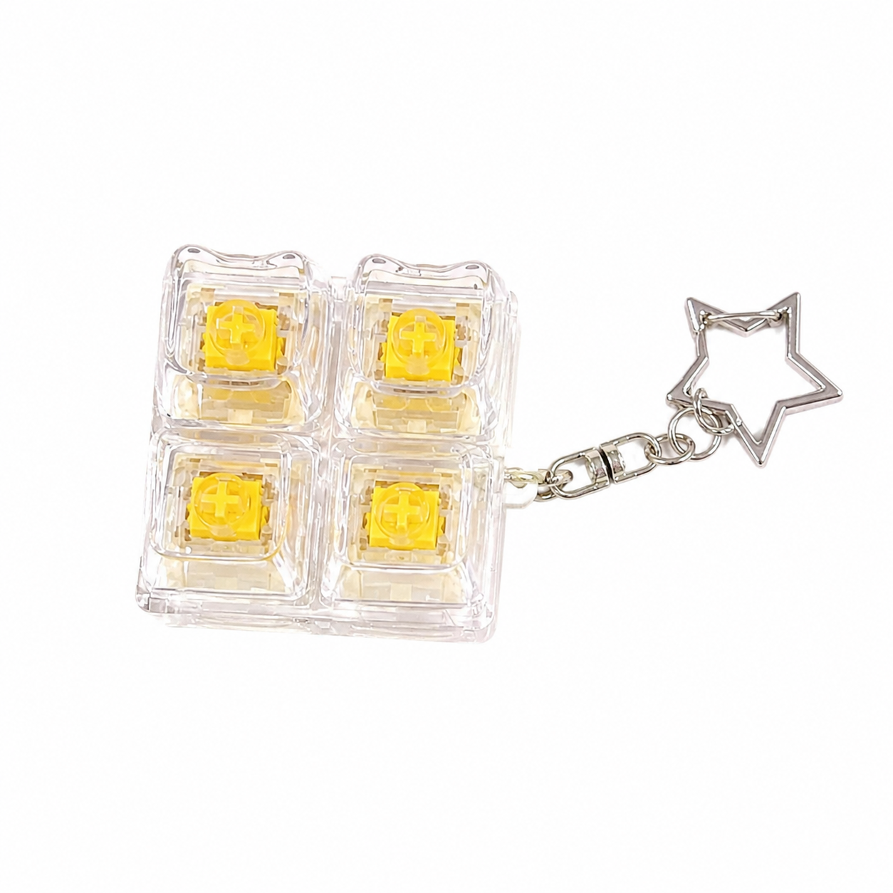 Keyboard Keycap Fidget Press Button Stress Relief Keychain with Colorful Switch Design