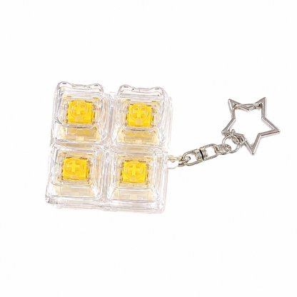 Keyboard Keycap Fidget Press Button Stress Relief Keychain with Colorful Switch Design