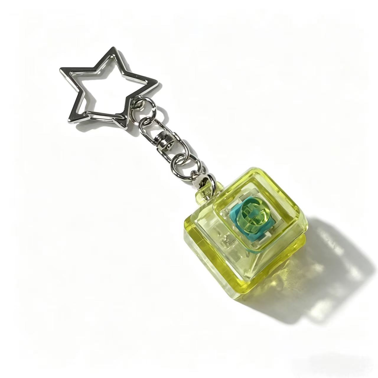Star Keycap Keychain Charm Colorful Pop Key Charm Accessory Giftable Bag & Keychain