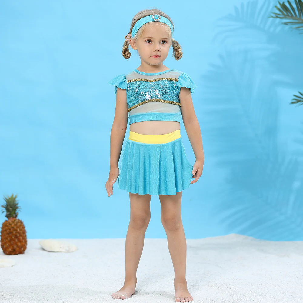 Spring/Summer Girls 2-Piece Swimsuit Princess Swimwear