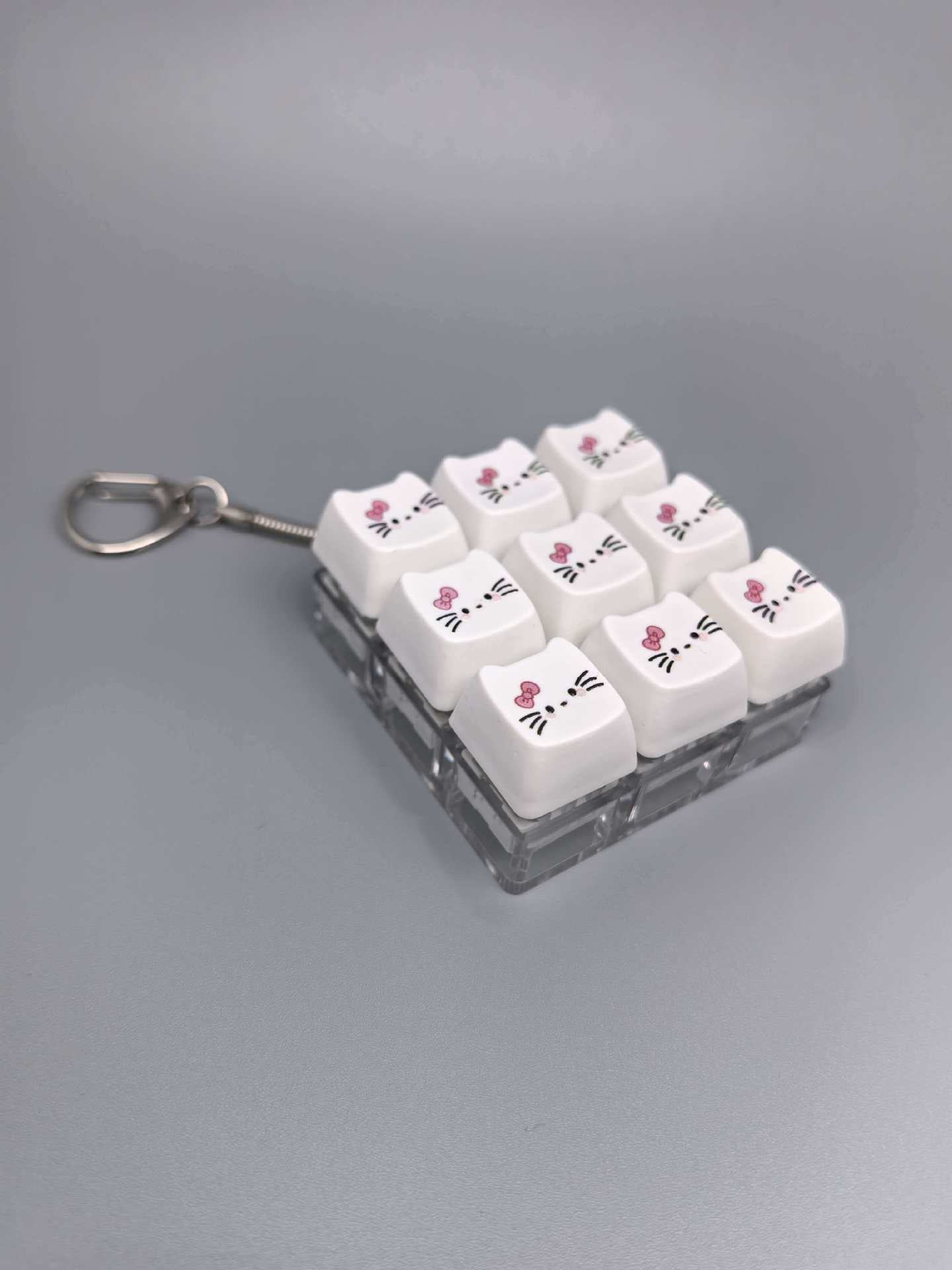 Cat Keycap Fidget Keychain Keyboard Key Popper Stress Relief Toy, Fun Desk Accessory & Gift
