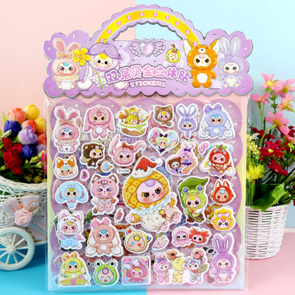 Cartoon Character 3D Puffy Stickers Kids Cartoon Layered DIY Anime Movie Merchandise Stickers