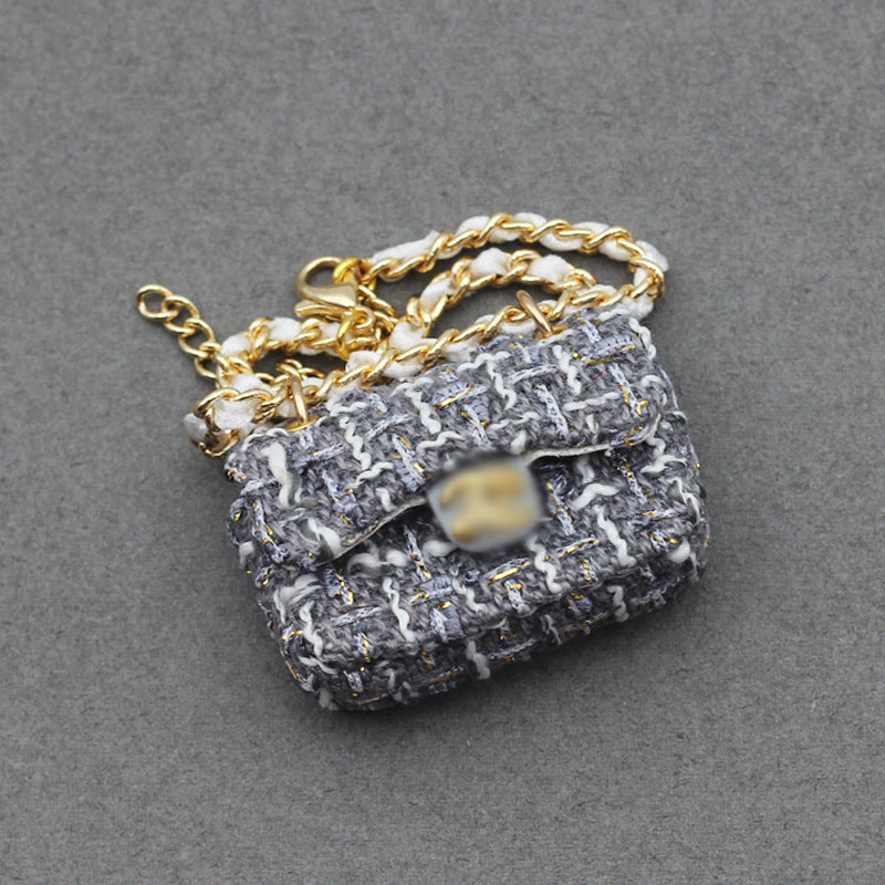 BJD Doll Accessories Strawberry Fashion Bag Mini Tweed Handbag for Doll Outfits