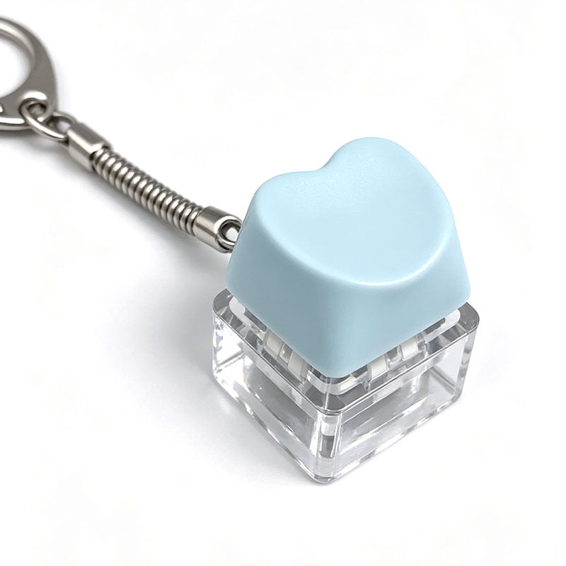 Heart Keycap Fidget Keychain Single & Double Key Clicker Keyboard Stress Relief Bag Charm