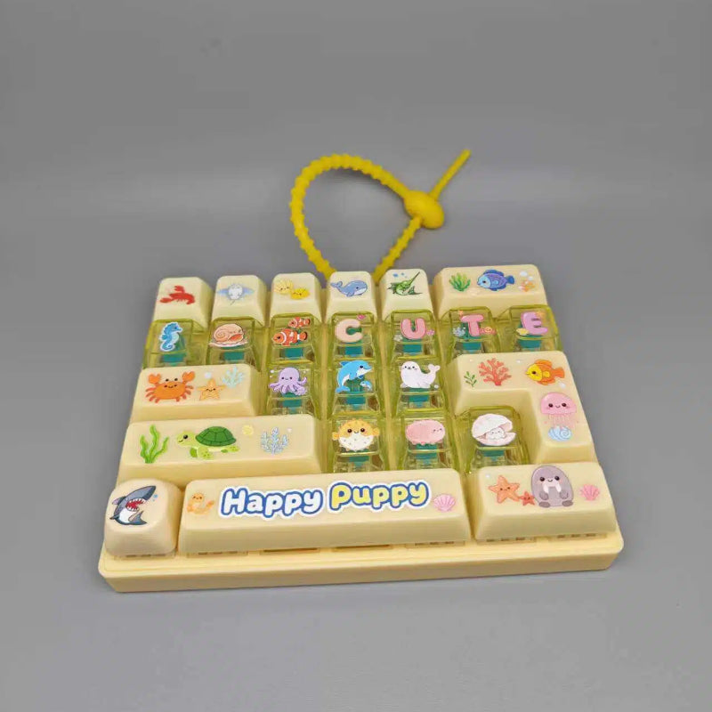 Fidget Decompression Keyboard Stress Relief Toy Colorful Keycap Sensory Charm