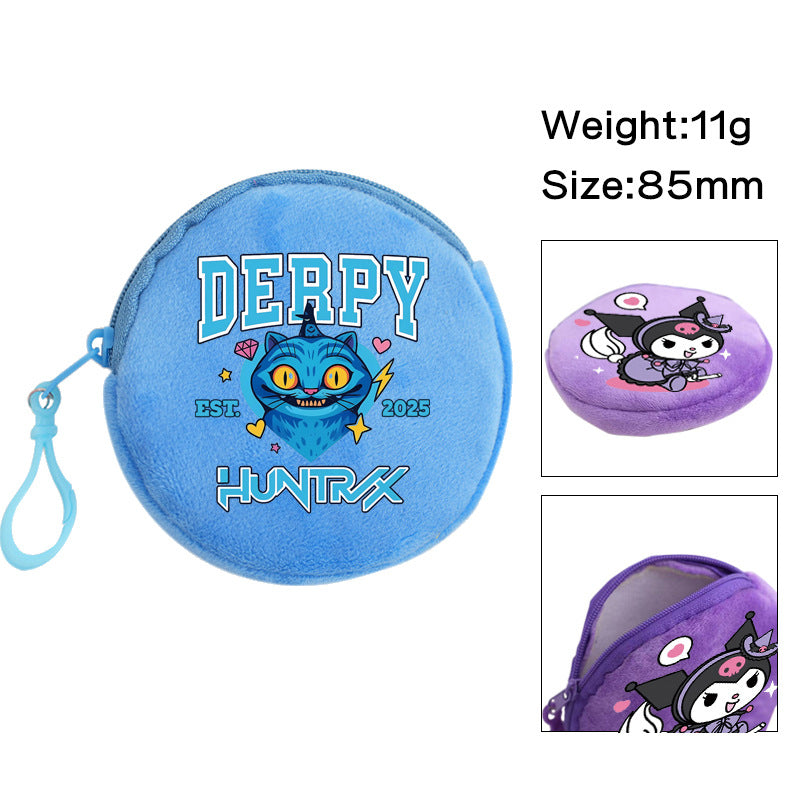 Plush K-pop Demon Hunters Mini Coin Purse & Earphone Case Bag Charm Keychain