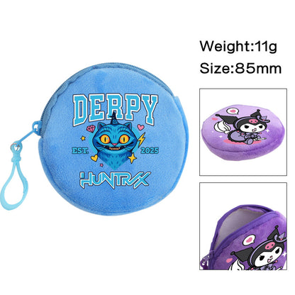 Plush K-pop Demon Hunters Mini Coin Purse & Earphone Case Bag Charm Keychain