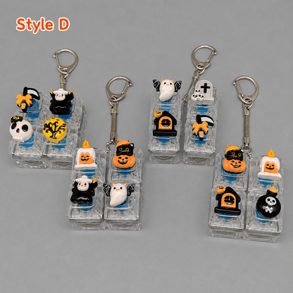 Halloween Fidget Keycap Pressing Stress Relief Keychain with Cute Holiday Charms