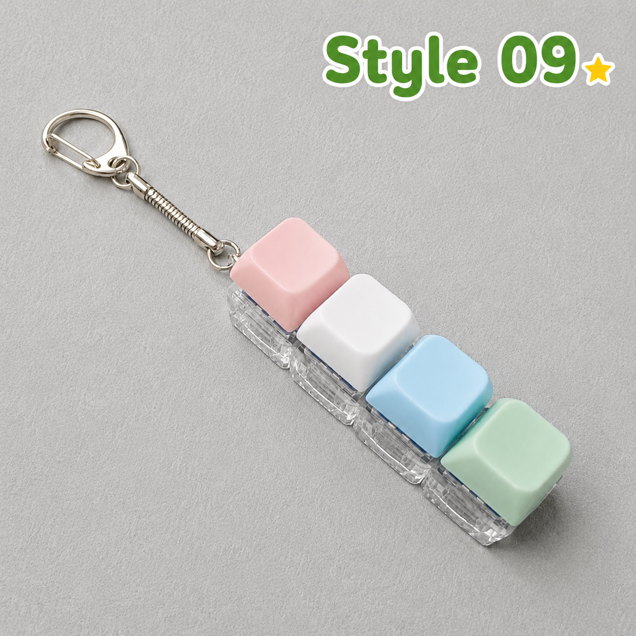 Pastel Colors Finger Press Button Cube Squishy Keyboard Keychain Stress Relief Toy
