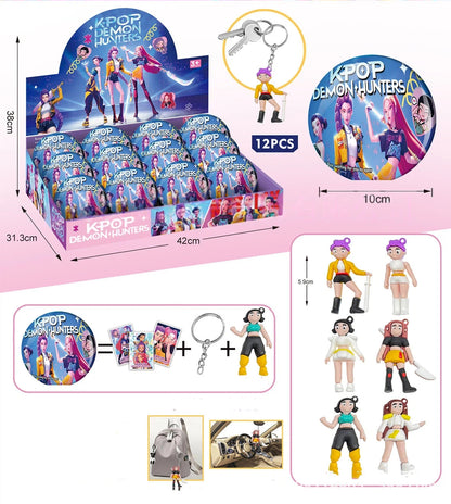 Cartoon Blind Capsule Toy Box Set of 12, Surprise Collectible Figures & Keychains