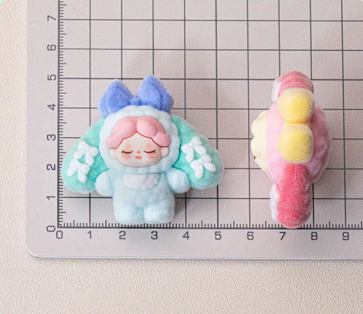 Bunny Capybara Baby-three Flocked Mini Figurine Desktop Ornament Car Decoration Collectible Toy