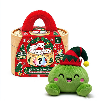 Christmas Bao Bun Plush Toys – Cute Holiday Dumpling Characters, Plush Only or with Bamboo Steamer Gift Box