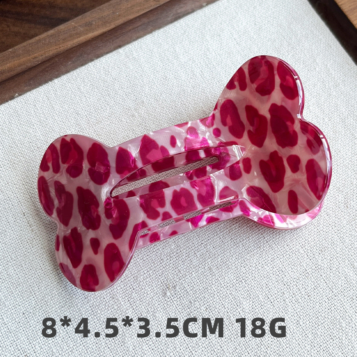 Bone-Shaped Acetate-Look Hair Claw Clip – Patterned Hair Clip
