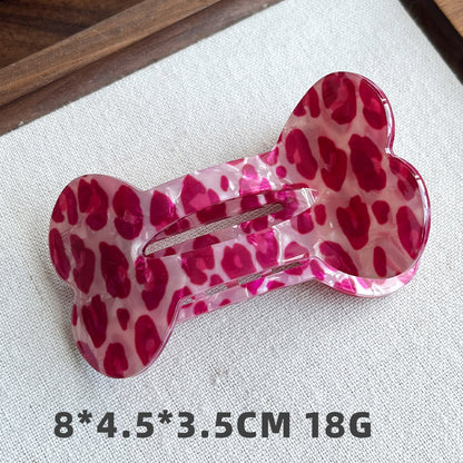 Bone-Shaped Acetate-Look Hair Claw Clip – Patterned Hair Clip