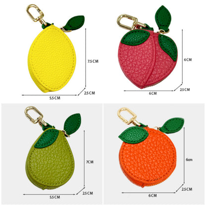 PU Leather Fruit-Shaped Mini Coin Pouch – Zipper Wallet Bag Charm