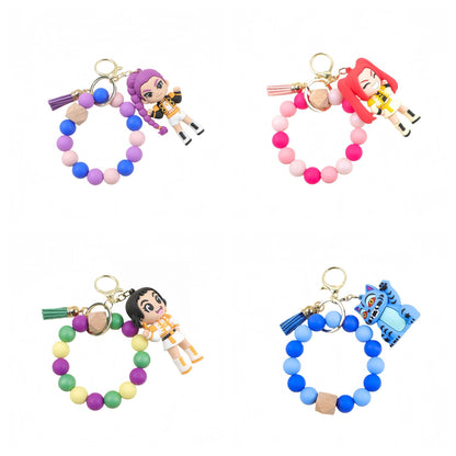 K-Pop Demon Girl–Inspired Silicone Beaded Keychain & Bracelet Charm