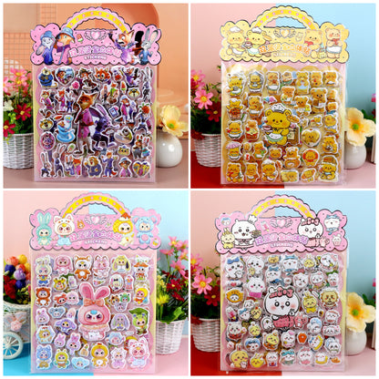 Cartoon Character 3D Puffy Stickers Kids Cartoon Layered DIY Anime Movie Merchandise Stickers