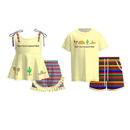 2026 Summer TACO 'BOUT A GOOD TIME Embroidery Short Set Collection