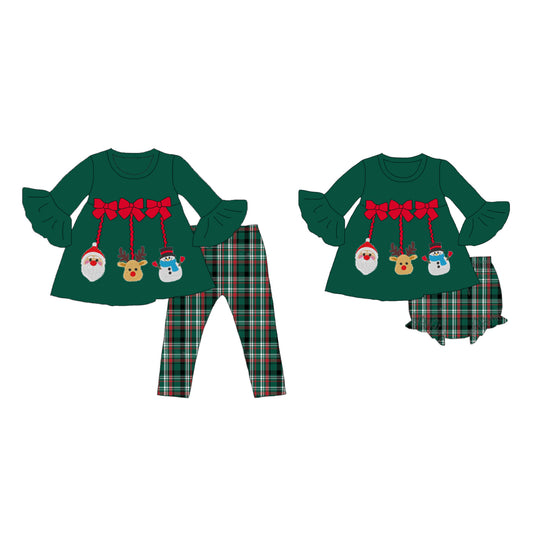 Christmas Embroidered Outfit Set – Santa, Reindeer & Snowman