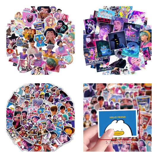 KPOP Huntrix Demon Hunter Girl & Boy Stickers Cartoon Character Decals DIY Scrapbooking & Craft Supplies