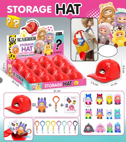 Storage Hat Blind Box Capsule Cartoon Figures Trendy Collectible Keychain Toys