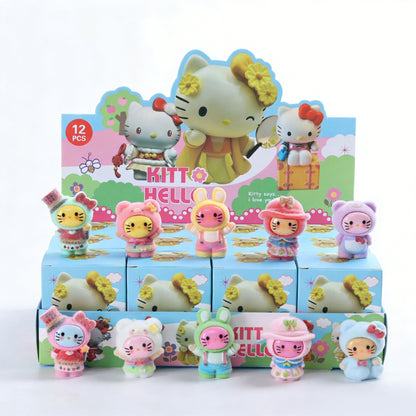 Demon Hunter Cartoon Character Flocked Vinyl Figure Collectible Toy Blind Box Surprise Trendy Desk Decor