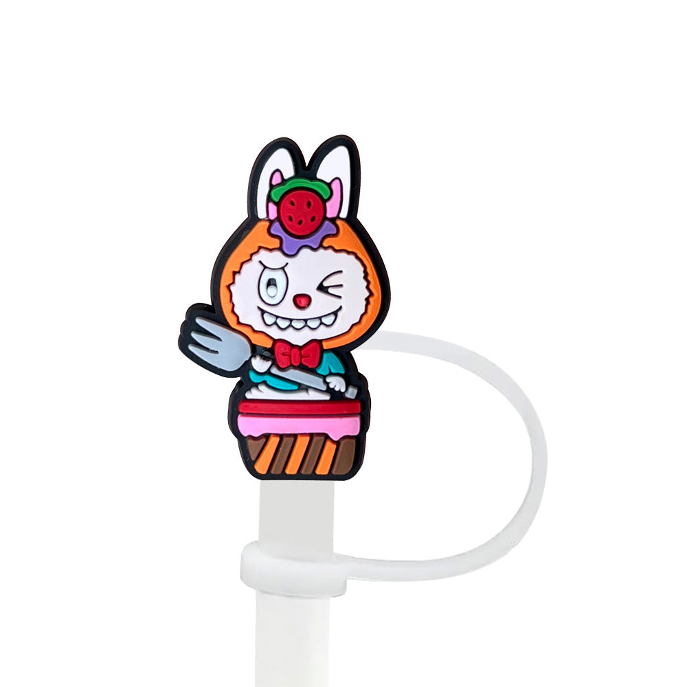 Labubu Silicone Straw Toppers – Cute Reusable Dust Caps for 10mm Large Tumbler Straws