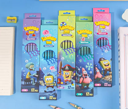 12pcs Cartoon Character 2B Pencils Set Sketching, Drawing & Writing Pencil Set
