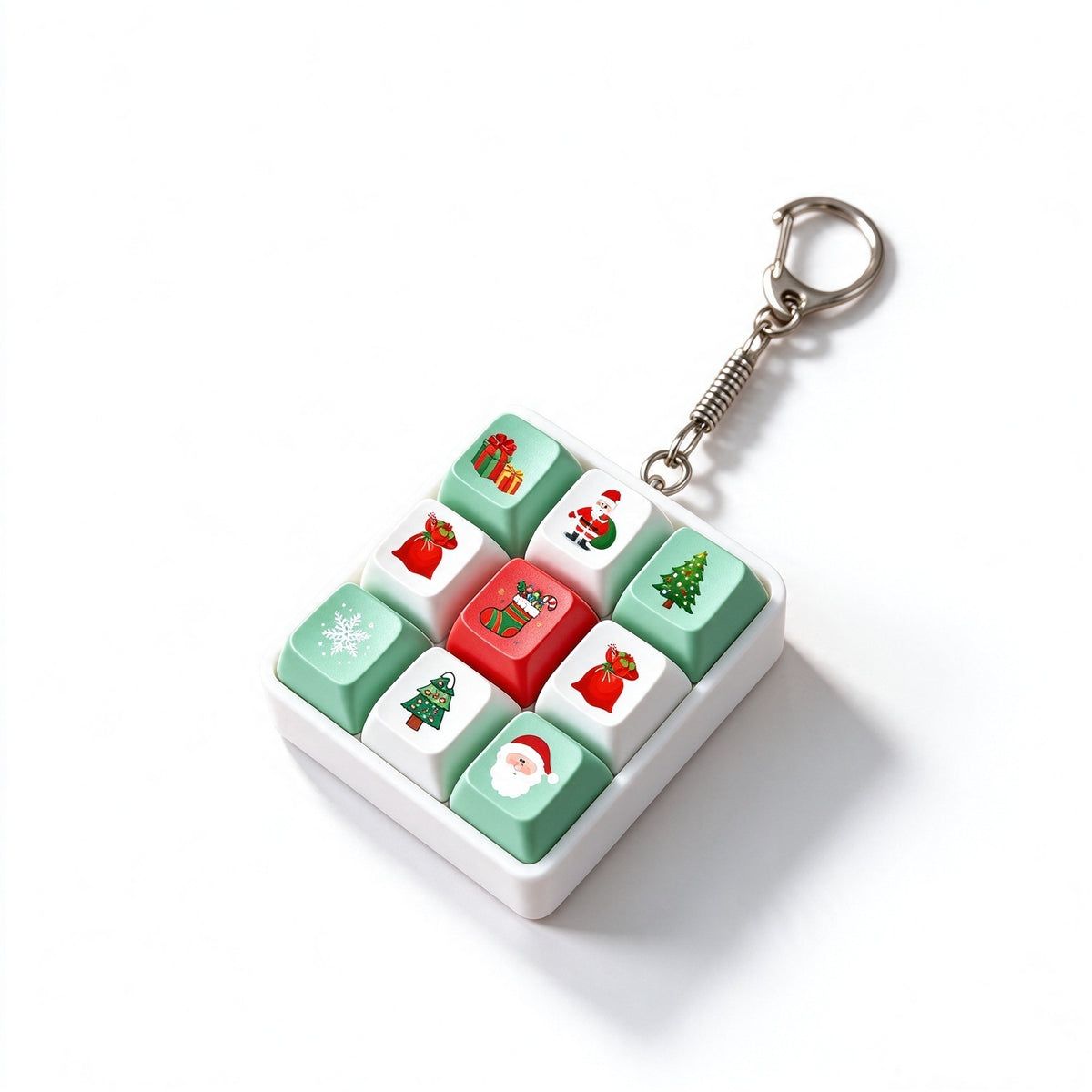 Christmas Gift Fidget Keychain Button Pressable Stress Relief Bag Charm