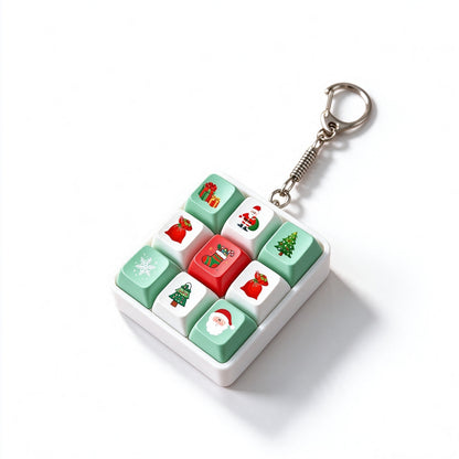 Christmas Gift Fidget Keychain Button Pressable Stress Relief Bag Charm